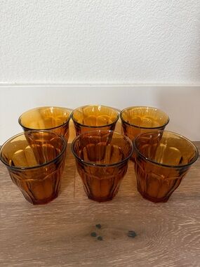 Amber Glass Tumbler Set - 6 Piece